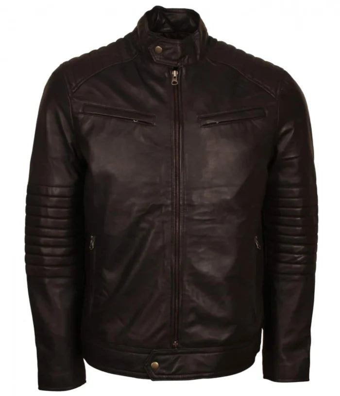 Road Rebel Men’s Black Motorcycle Leather Jacket