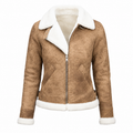 Women’s Brown Suede Leather Shearling Jacket