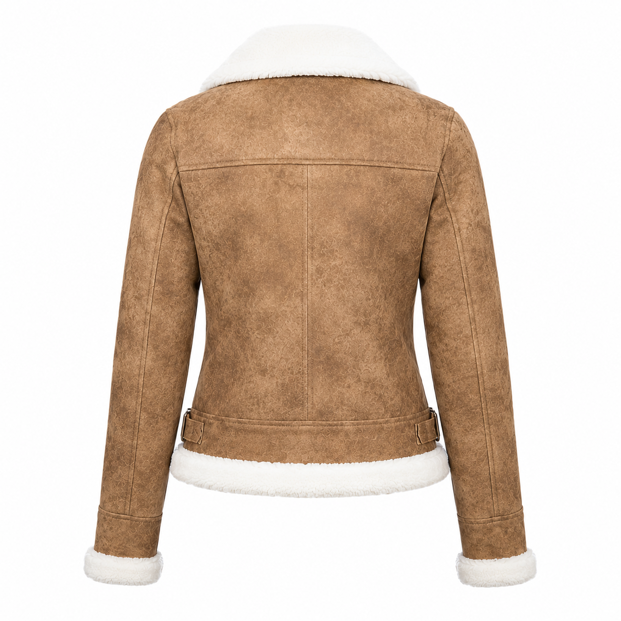 Women’s Brown Suede Leather Shearling Jacket