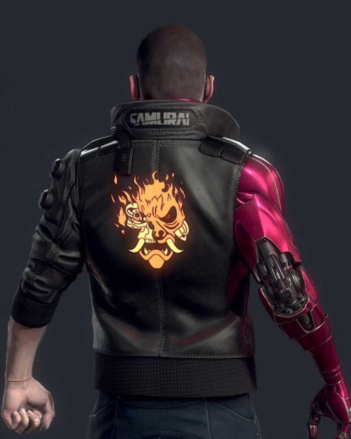 Hollywood Jackets Cyberpunk 2077 V Nomad Black Leather Vest