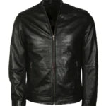 American Skull Men’s Black Motorcycle Leather Jacket
