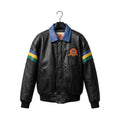 Vintage Looney Tunes Multi-Character Black Leather Bomber Jacket