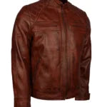 Men’s Brown Crocodile Leather Biker Jacket