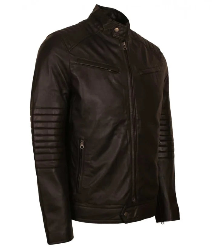 Road Rebel Men’s Black Motorcycle Leather Jacket