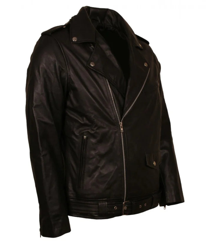 Brando Style Classic Biker Leather Jacket