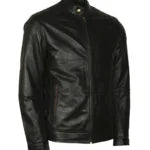 American Skull Men’s Black Motorcycle Leather Jacket