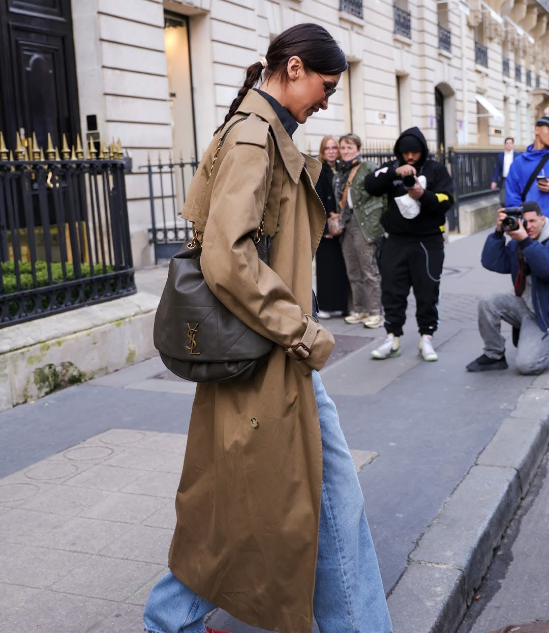 Classic Camel Brown Double-Breasted Trench Coat