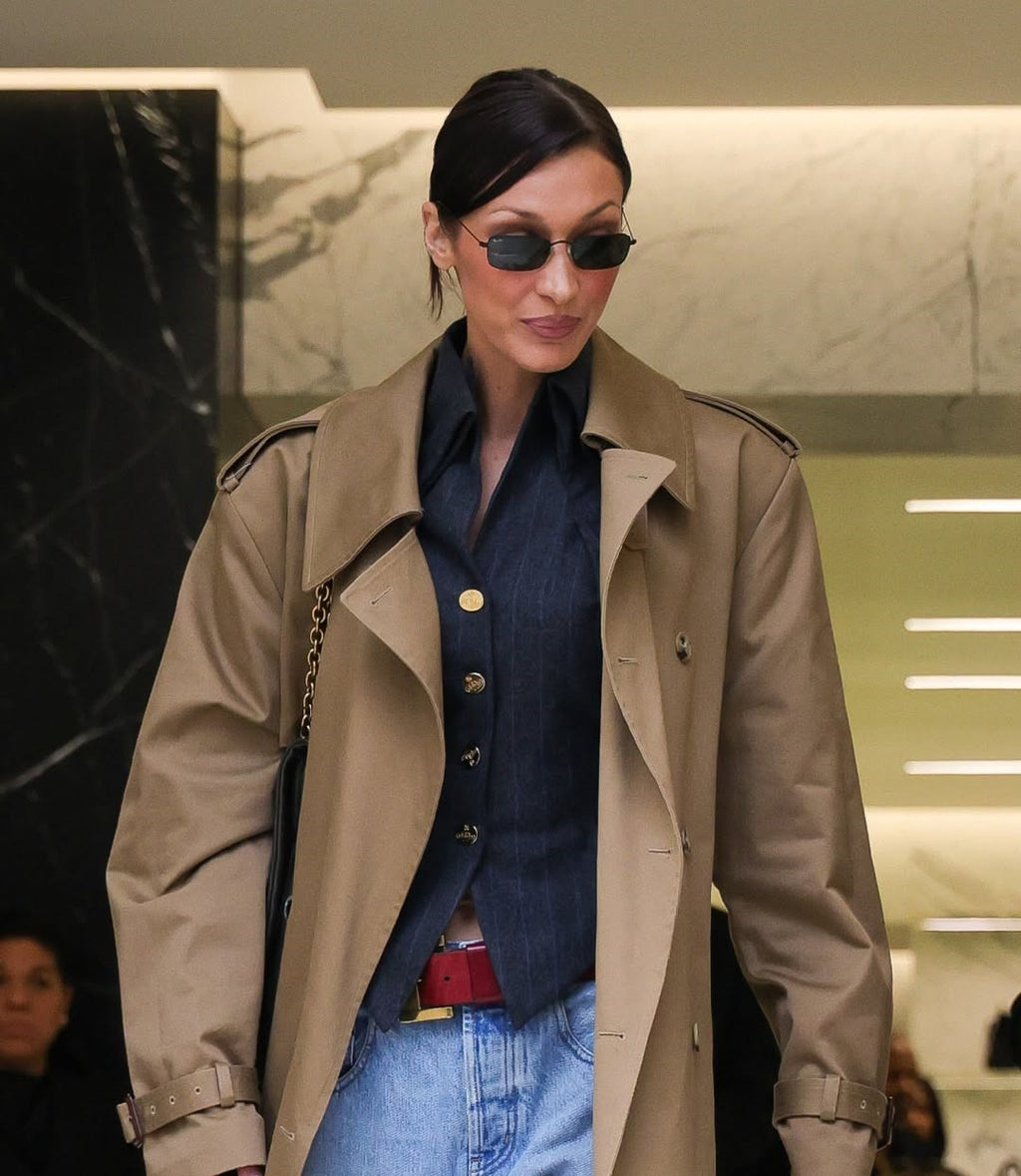 Classic Camel Brown Double-Breasted Trench Coat