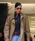 Classic Camel Brown Double-Breasted Trench Coat