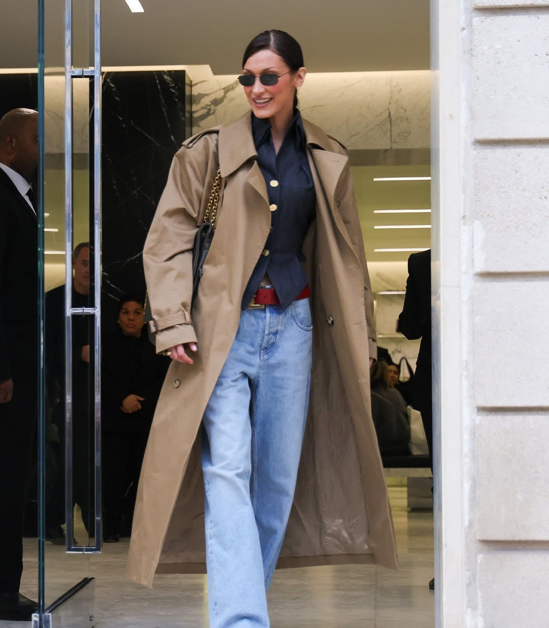 Classic Camel Brown Double-Breasted Trench Coat