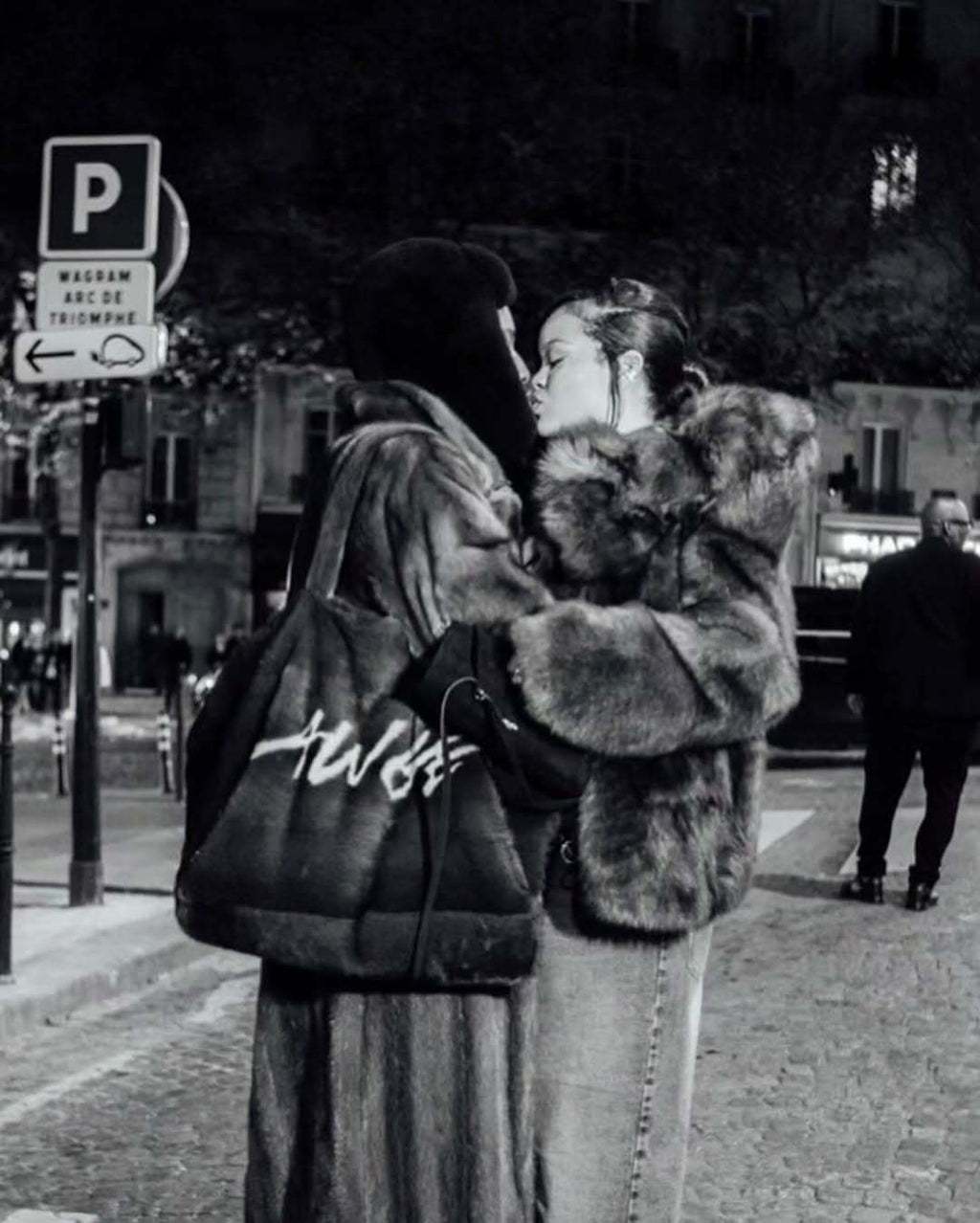 A$AP Rocky & Rihanna Style Unisex Luxury Brown Faux Fur Coat