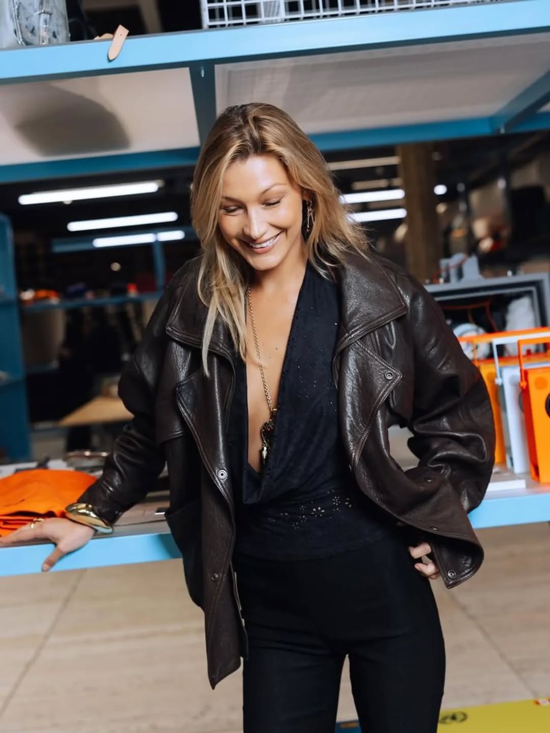 Women's Brown Oversized Leather Jacket | Hollywood Jackets