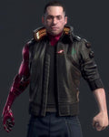 Hollywood Jackets Cyberpunk 2077 V Nomad Black Leather Vest