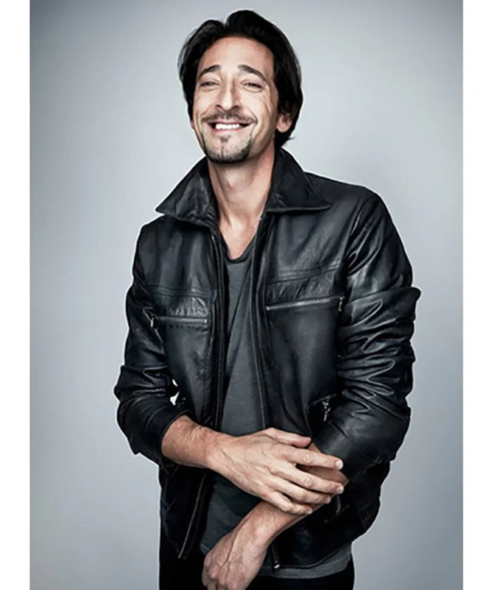 Adrien Brody Inspired GQ Russia Black Leather Jacket
