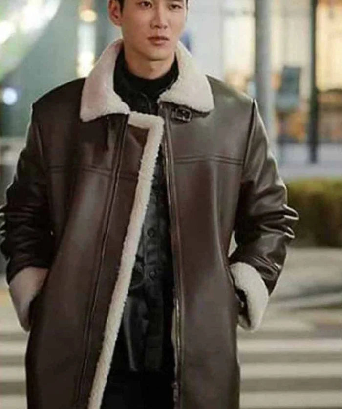 Ahn Bo Hyun Itaewon Class Shearling Leather Coat