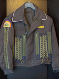 Hollywood Jackets Alien Brett Nostromo Crew Charcoal Gray Utility Jacket with Embroidered Patches