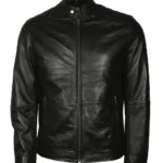 American Skull Men’s Black Motorcycle Leather Jacket