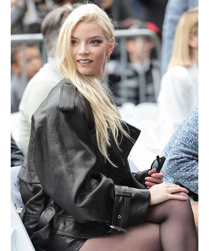 Hollywood Jackets Anya Taylor-Joy Black Biker Leather Jacket