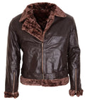 Hollywood Jackets B-3 Brown Fur Leather Aviator Jacket