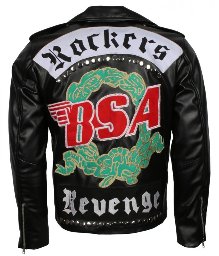 George Michael Inspired BSA Tribute Men’s Biker Leather Jacket