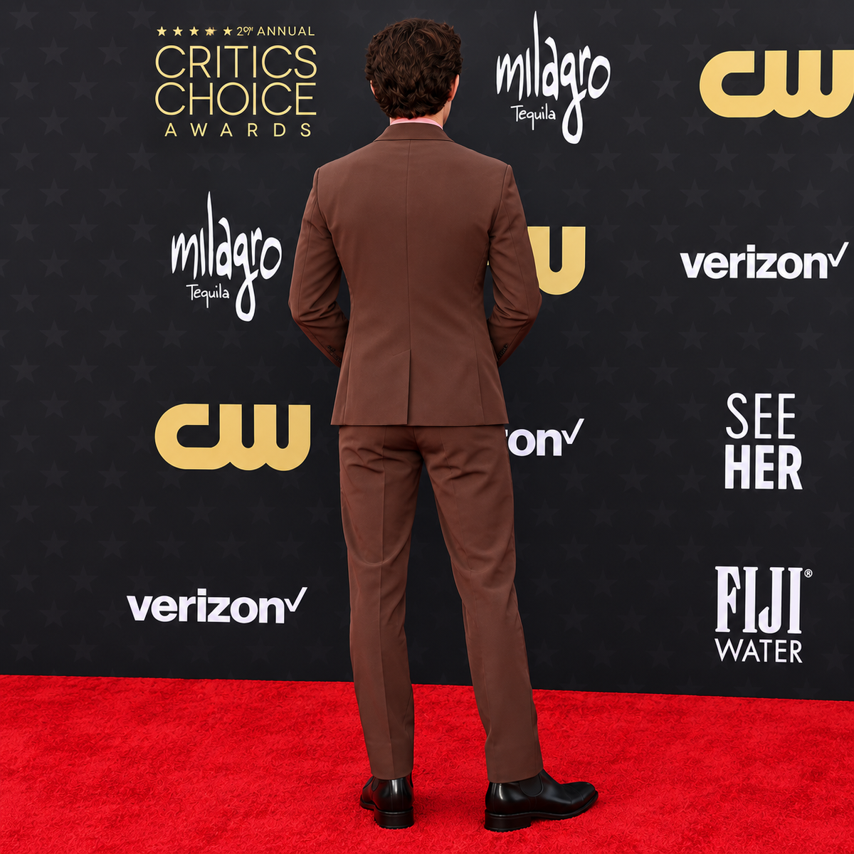 Hollywood Jackets Men's Brown Double-Breasted Suit