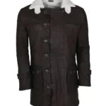 Bane Brown Fur Leather Coat