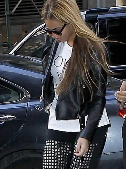 Hollywood jackets Beyonce Biker Leather Jacket