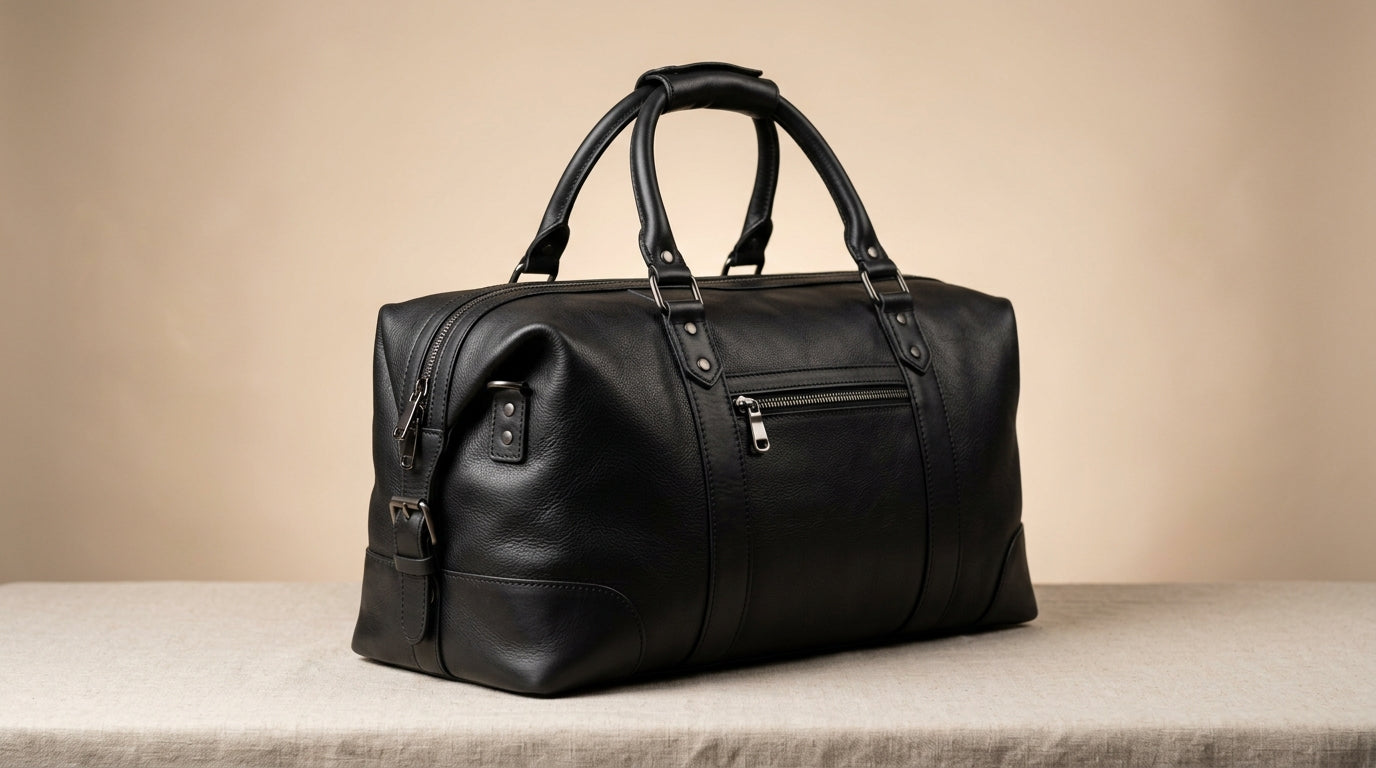 Hollywood Jacket | Premium Black Leather Travel Bag