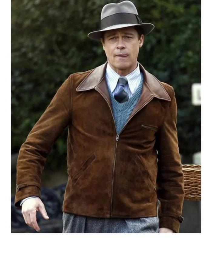 Allied Movie Brad Pitt Leather Jacket