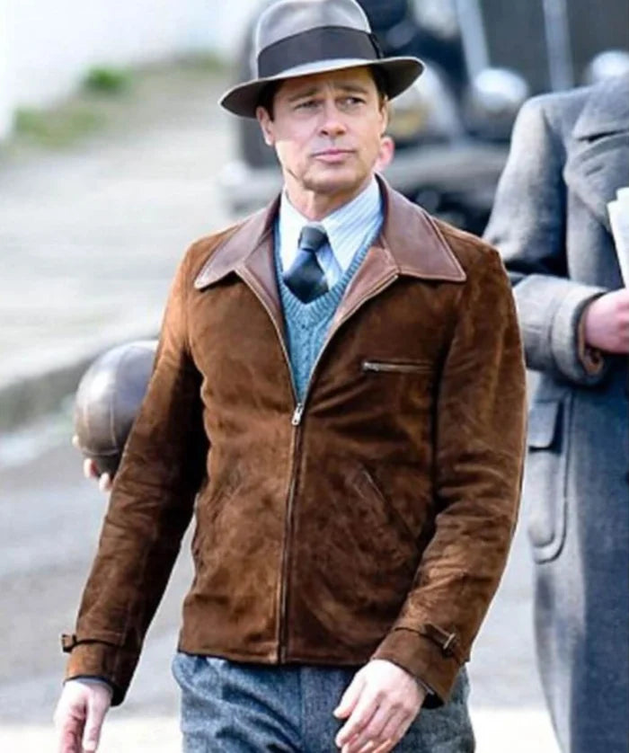 Allied Movie Brad Pitt Leather Jacket