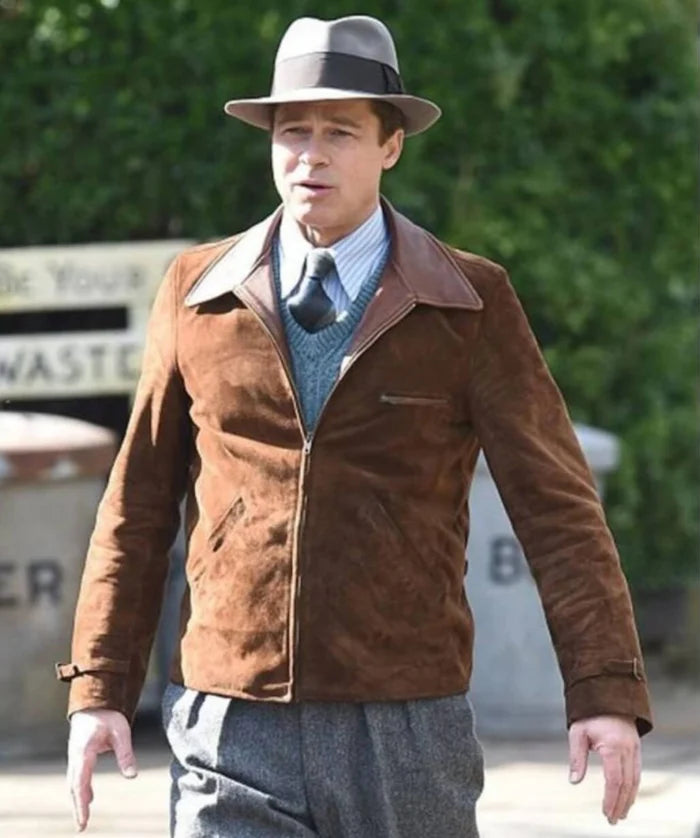 Allied Movie Brad Pitt Leather Jacket