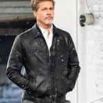 Brad Pitt Wolves Black Trucker Jacket