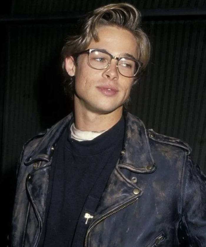 Brad Pitt Inspired Distressed Black Leather Jacket