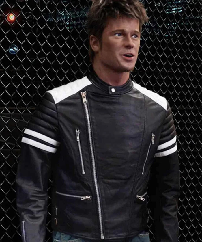 Brad Pitt Inspired Mayhem Game Leather Jacket