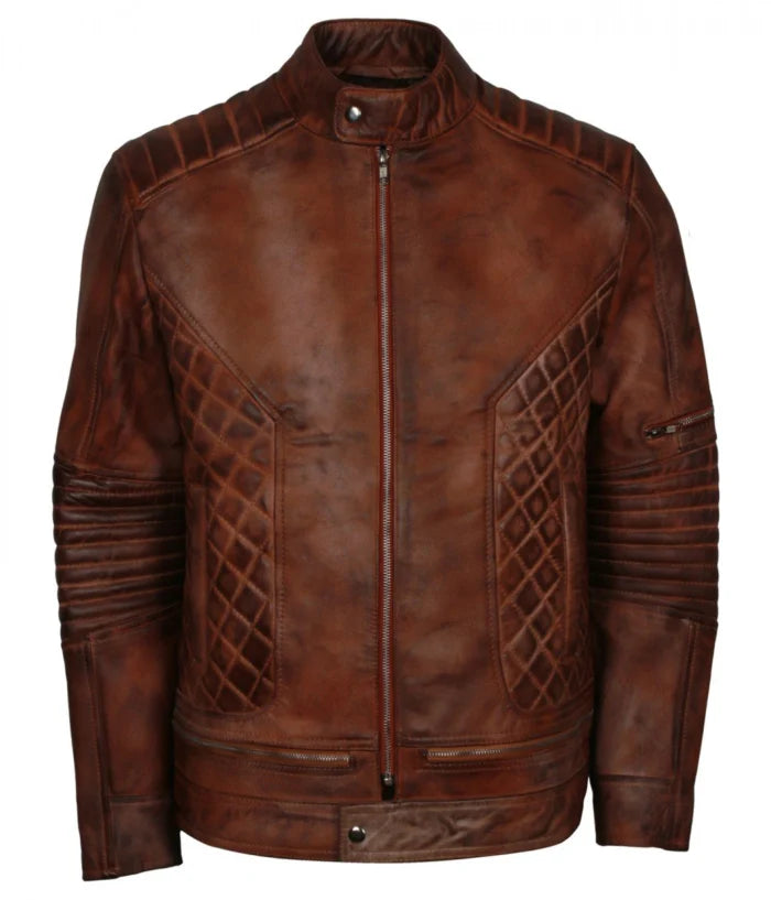 Iconic Vintage Distressed Brown Leather Jacket