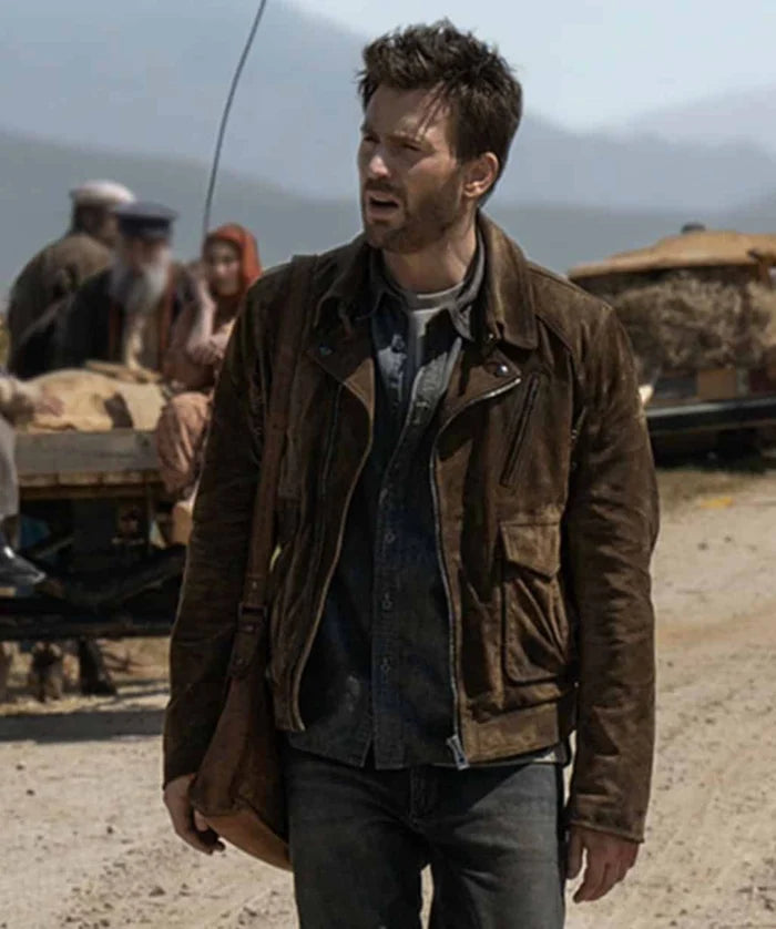 Chris Evans Ghosted Cole Brown Leather Jacket