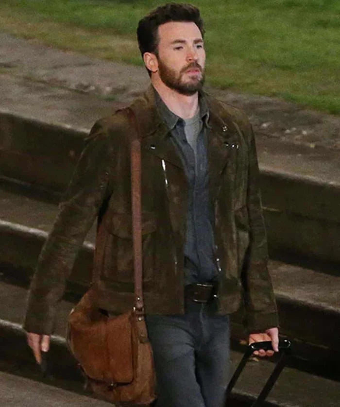 Chris Evans Ghosted Cole Brown Leather Jacket