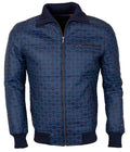 Casual Blue Embroidered Stylish Leather Jacket – Premium Genuine Leather Jacket