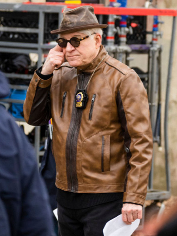 Hollywood Jackets Only Murders in the Building Steve Martin Brown Leather Jacket