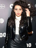 Hollywood Jackets Charli XCX Inspired Black Patent Leather Biker Jacket