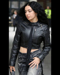 Hollywood Jackets Charli XCX Cropped Leather Biker Jacket
