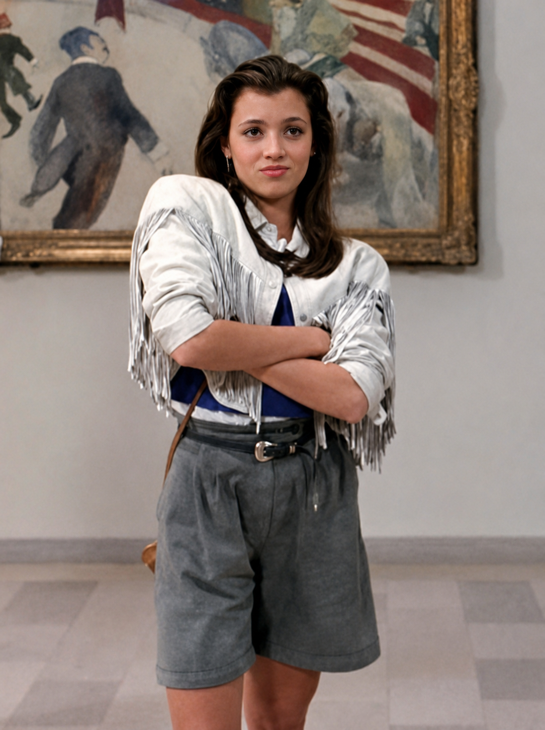 Hollywood Jackets Mia Sara Ferris Bueller's Day Off Sloane Peterson Fringe Leather Jacket