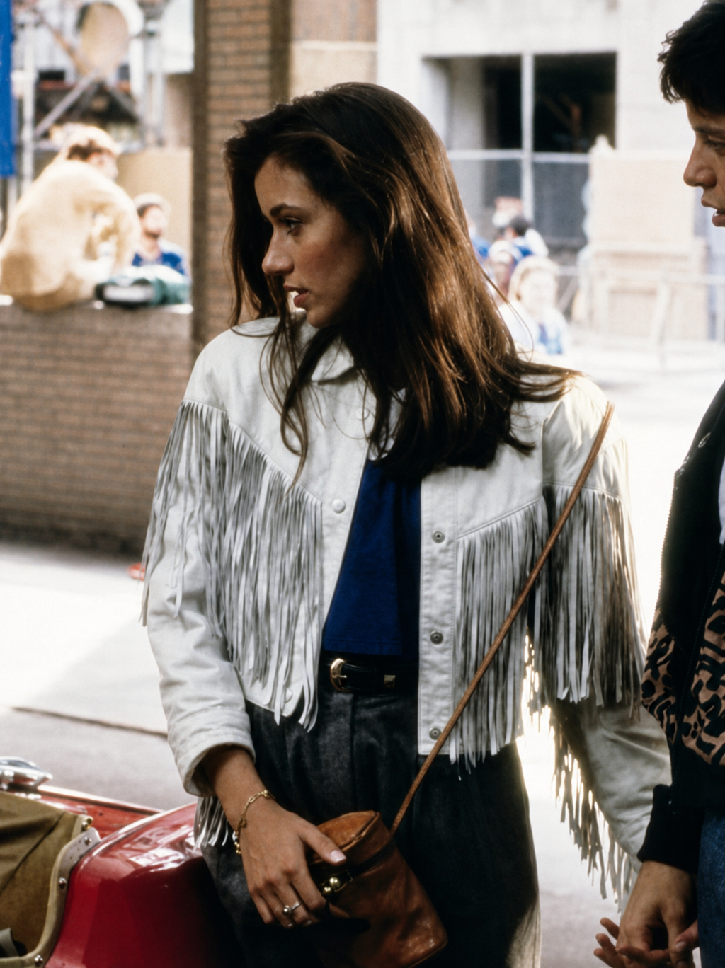 Hollywood Jackets Mia Sara Ferris Bueller's Day Off Sloane Peterson Fringe Leather Jacket