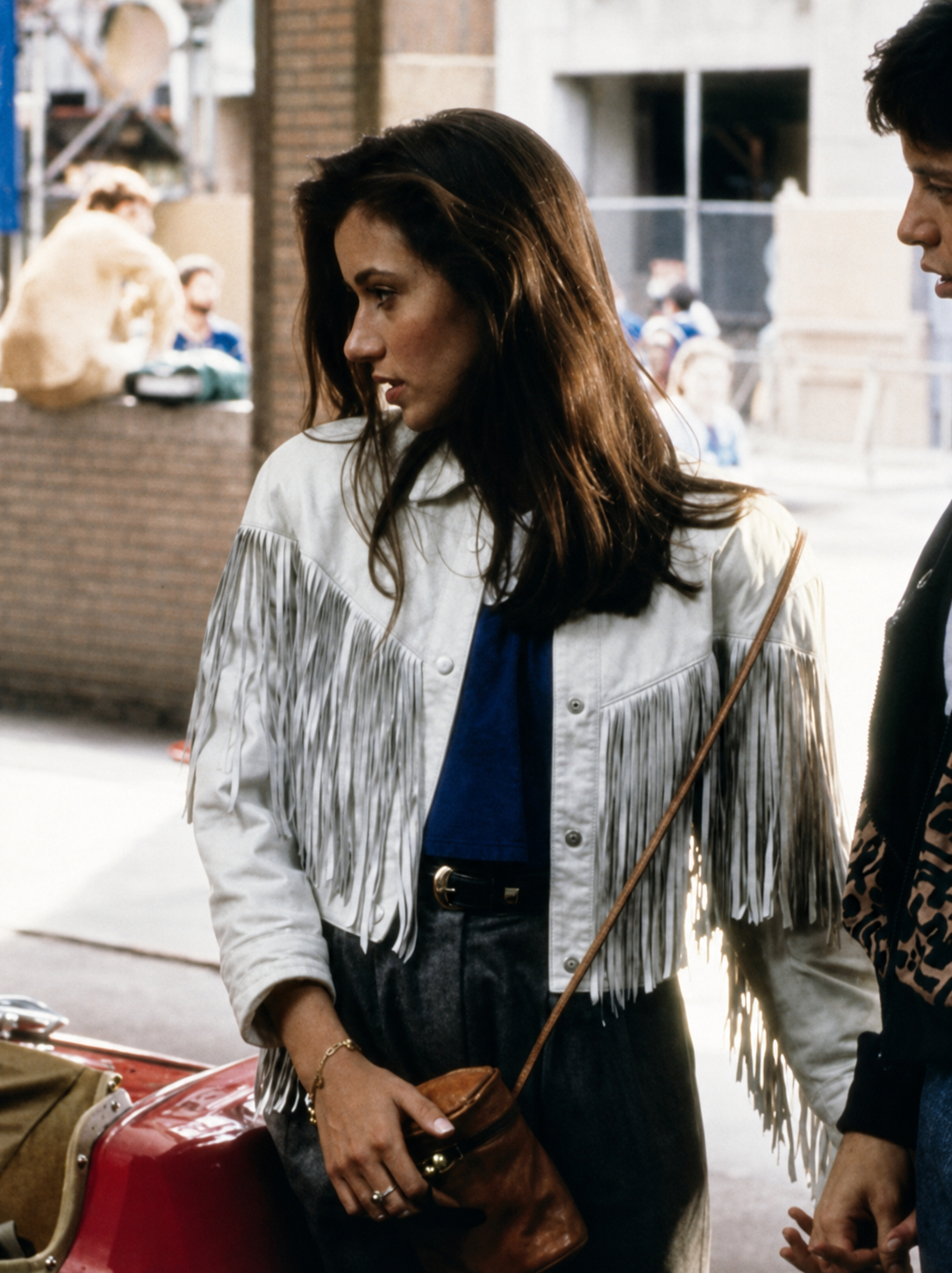 Hollywood Jackets Mia Sara Ferris Bueller's Day Off Sloane Peterson Fringe Leather Jacket