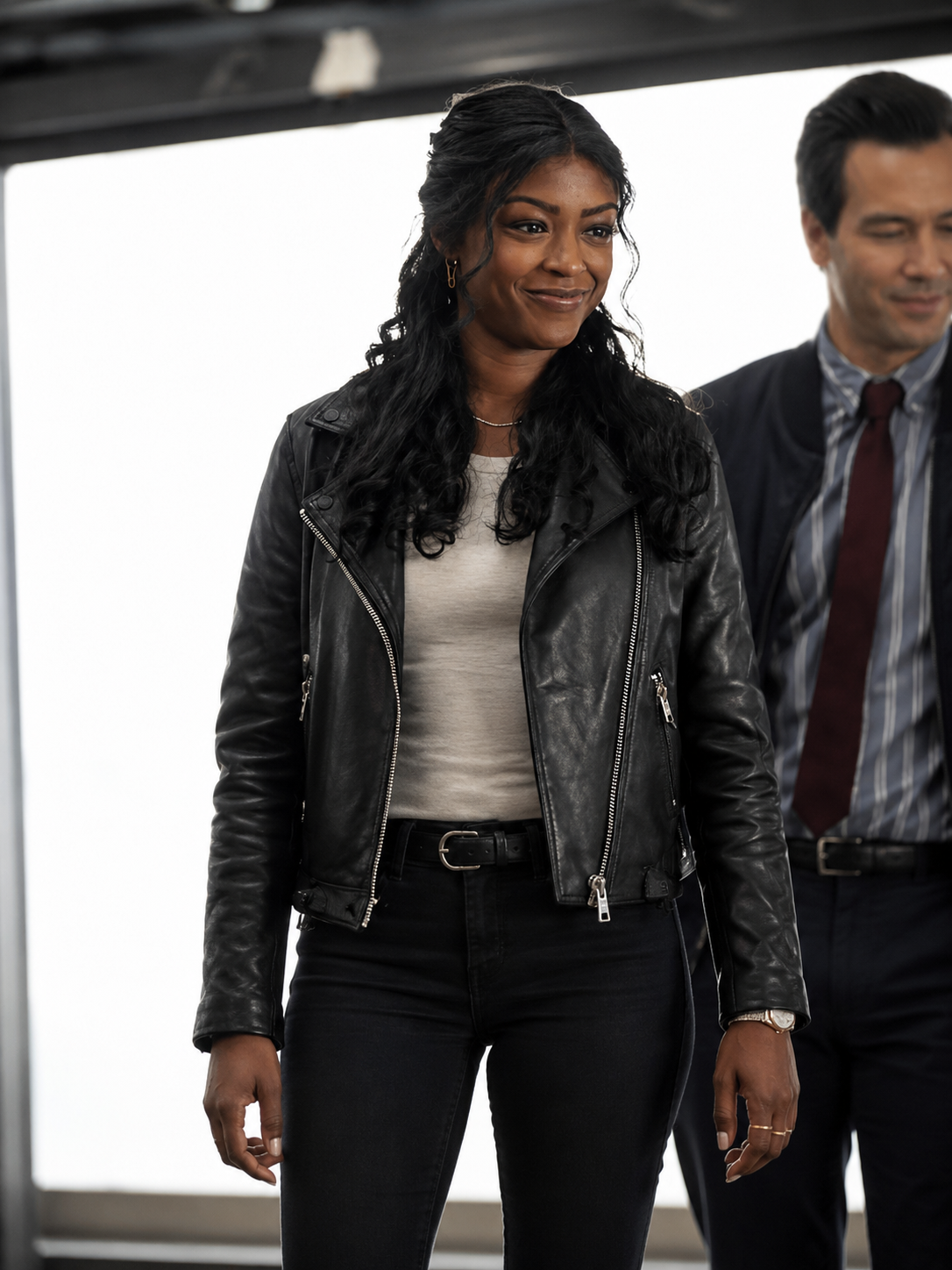 Hollywood Jackets Daphne Forrester Inspired High Potential Black Biker Leather Jacket