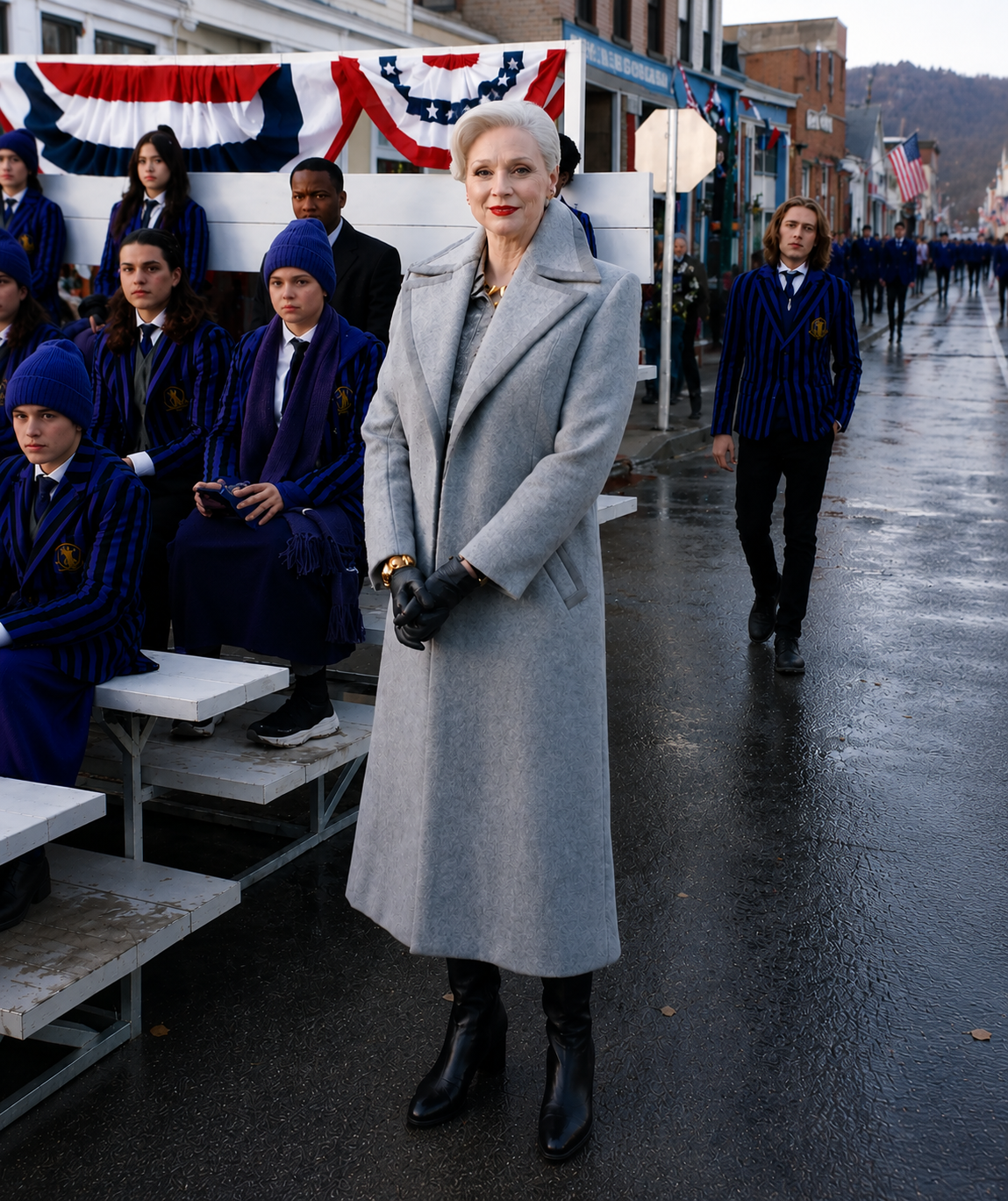 Hollywood Jackets Larissa Weems Wednesday Grey Wool Coat