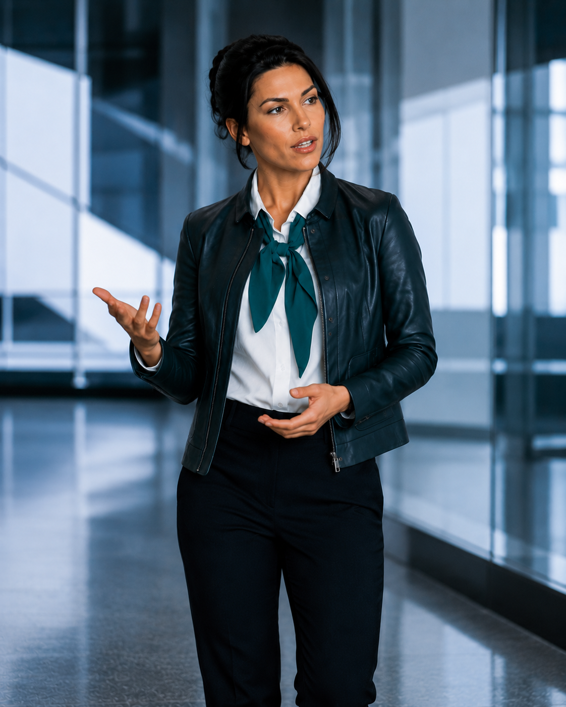 Hollywood Jackets Sofia Pernas Blood & Treasure Lexi Vaziri Black Leather Jacket