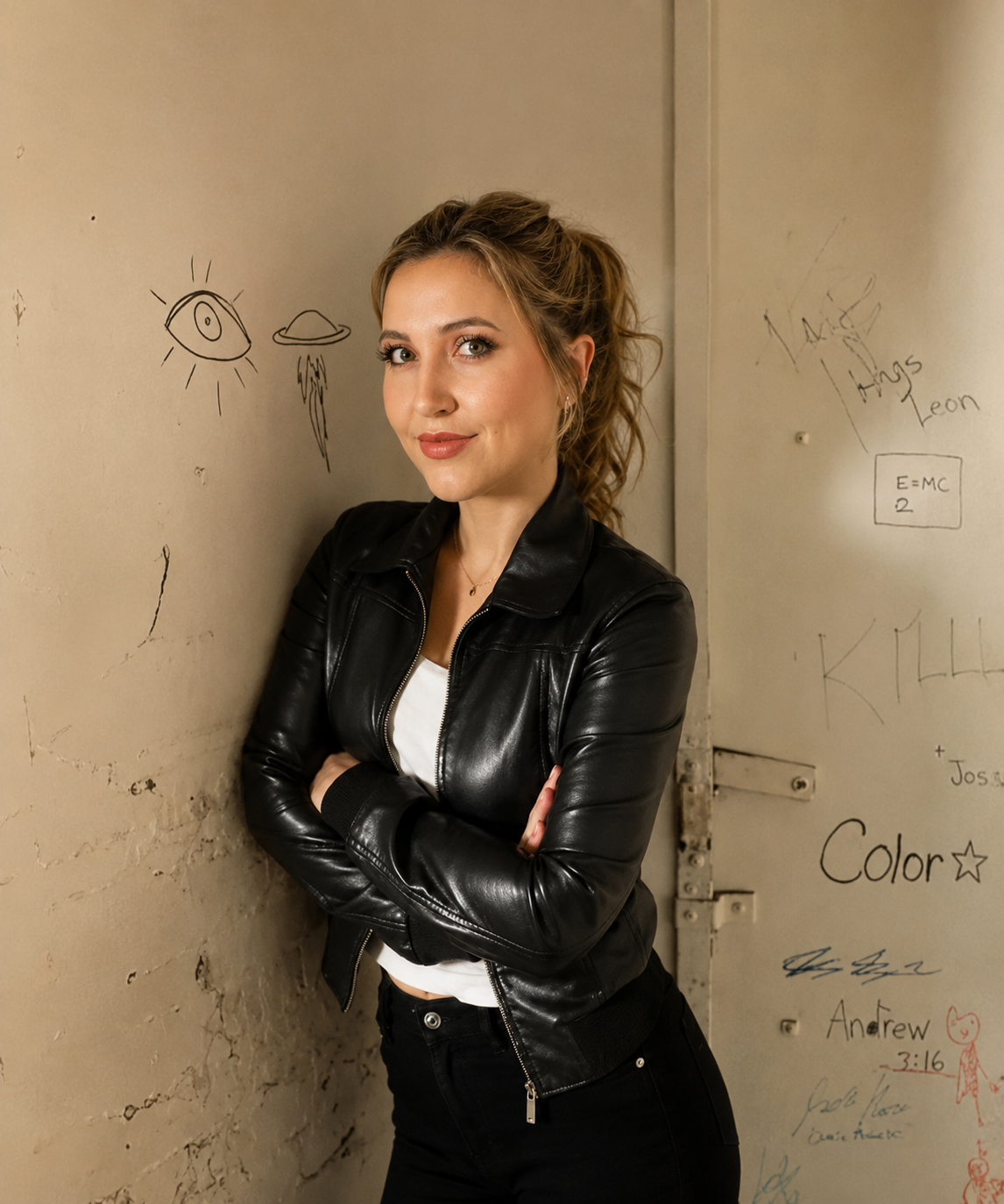 Hollywood Jackets Taylor Tomlinson Black Leather Jacket