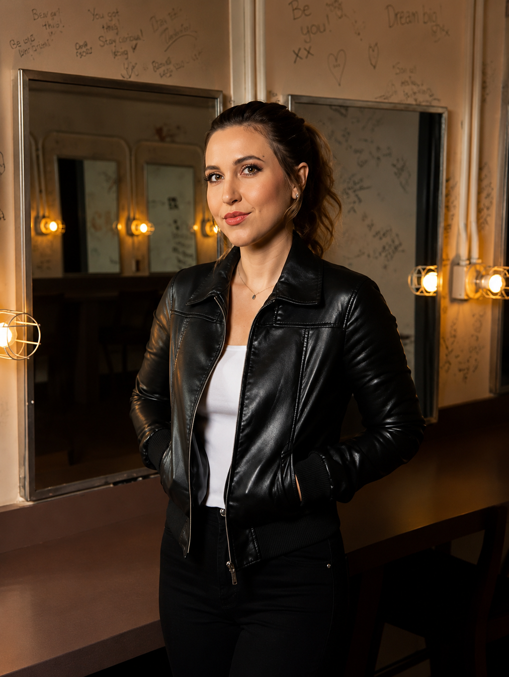 Hollywood Jackets Taylor Tomlinson Black Leather Jacket