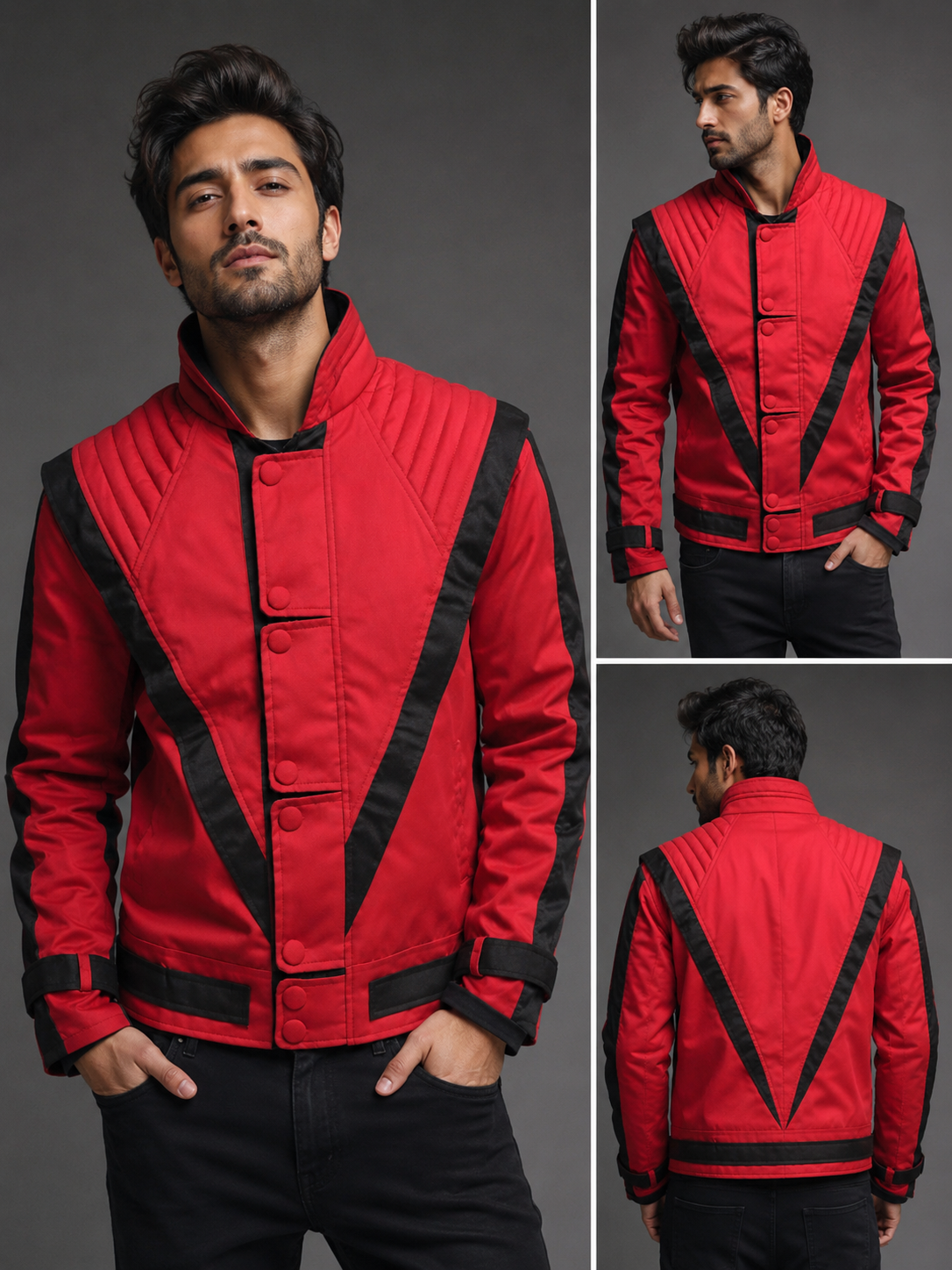 Hollywood Jacket Red Thriller Style Leather Jacket